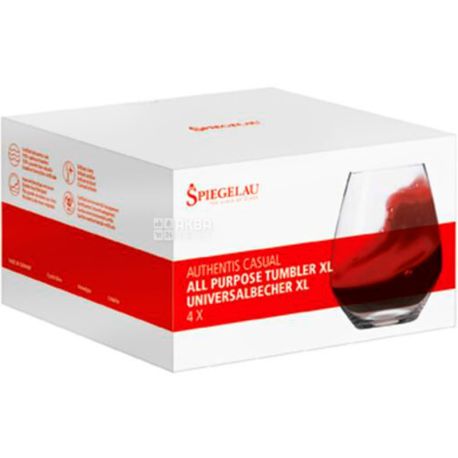 Spiegelau Authentis Casual, 625 мл, Шпігелау, Келих універсальний для вина/води, 4 шт.