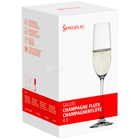 Spiegelau Salute Champagne Flute, 210 мл, Шпигелау, Бокал для шампанского, 4 шт.