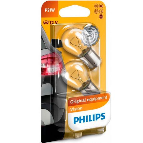 Philips, 2 шт. 21 Вт, Лампа накаливания, Vision, 12V