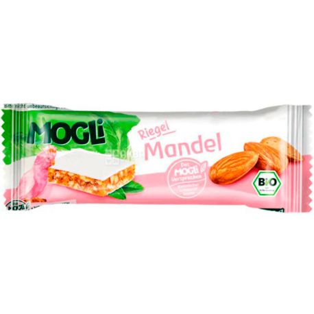 Mogli, 25 г, Могли, Батончик зерновий з мигдалем, органічний