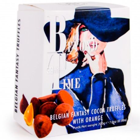 Beldgian chocolate, Beyon Time, 200 г, Цукерки з Трюфелем та апельсином