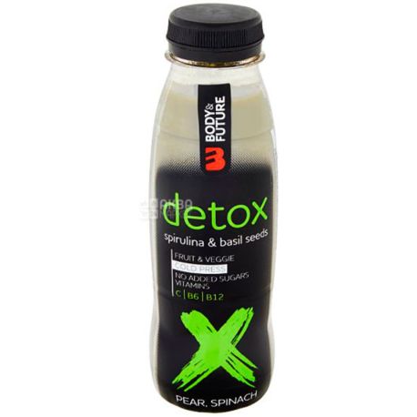 Body&Future Detox, 0,33 л, Боді Ф'юче, Напій Детокс фруктово-овочевий