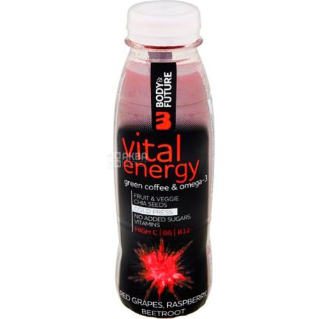 Body&Future Vital Energy, 0,33 л, Боди Фьюче, Напиток Витал Энерджи фруктово-овощной 