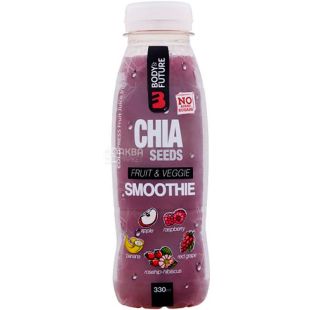 Body&Future, 0,33 л, Боди Фьюче, Напиток фруктово-овощной Смузи с семенами Чиа
