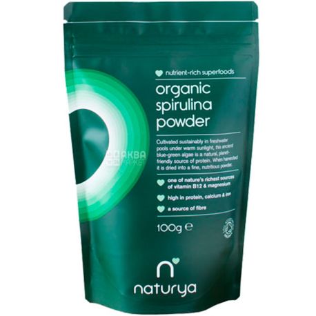 Naturya, 100 г, Натурія, Порошок спіруліни органічний