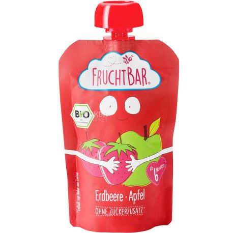 FruchtBar, 100 г, ФрутБар, Фруктове пюре, полуниця яблуко
