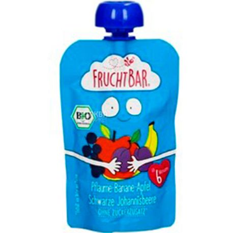 FruchtBar, 100 г, Фруктбар, Фруктове пюре банан, яблуко, смородина
