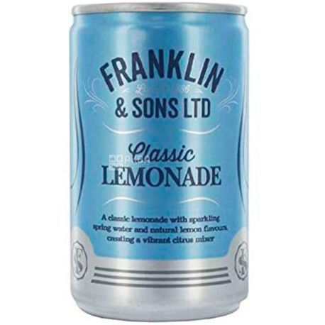 Franklin & Sons, Original Lemonade, 150 мл, Франклін енд Санз, Напій газований Лимонад Оригінальний