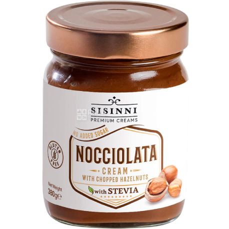 Sisinni, Nocciolata, 380 г, Паста горіхово-шоколадна, без цукру