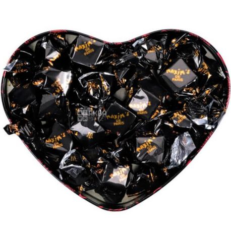 Maxim's de Paris, Black Heart Tin, 90 г, Конфеты шоколадные