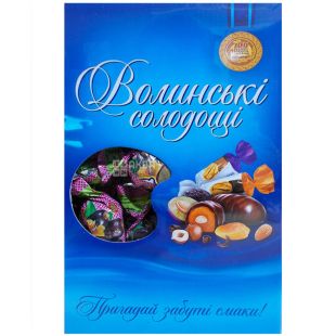 Волинські Солодощі, 400 г, Фінік з волоським горіхом в шоколаді, цукерки