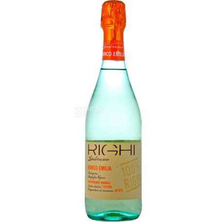 Righi, Lambrusco Bianco Emilia, Вино біле напівсолодке, ігристе, 0,75 л