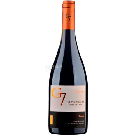 Vina Carta Vieja, G7 Reserva Shiraz, Dry red wine, 0.75 L