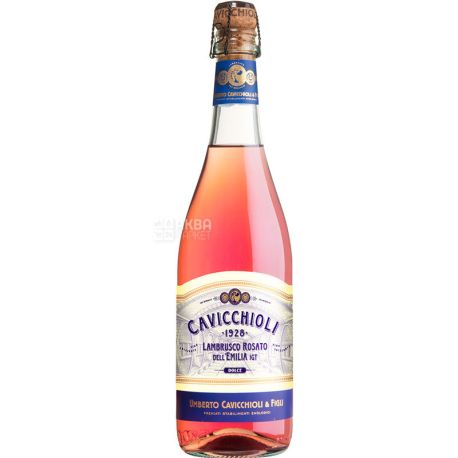 Cavicchioli, Lambrusco Emilia, Вино рожеве напівсолодке ігристе, 0,75 л
