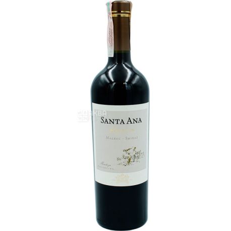 Santa Ana, Reserve Malbec - Shiraz, Вино червоне сухе, 0,75 л