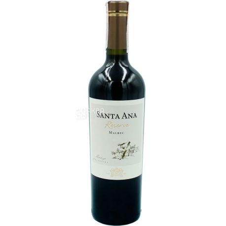 Santa Ana, Reserve Malbec, Вино красное сухое, 0,75 л