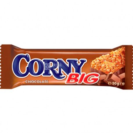 Corny, Big, 50 г, Корни, Батончик злаковый, с молочным шоколадом