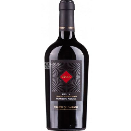 Farnese, Zolla Primitivo Merlot, Вино червоне напівсухе, 0,75 л