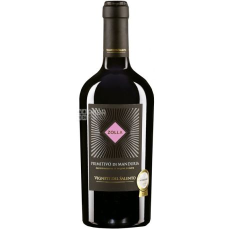 Farnese, Zolla Primitivo di Manduria, Вино красное полусухое, 0,75 л