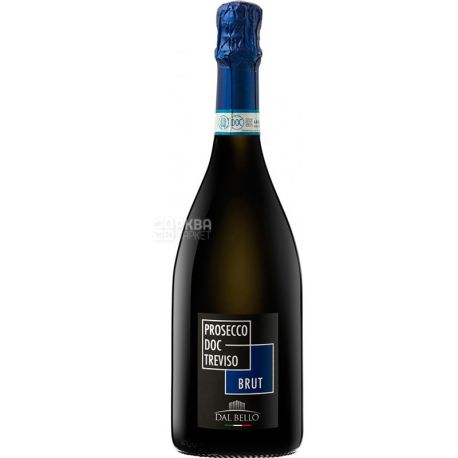 Dal Bello, Prosecco DOC Treviso Brut, Вино біле ігристе брют, 0,75 л
