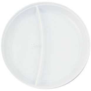 Промтус, Тарелка одноразовая на 2 деления Ø 20 см, 100 шт.