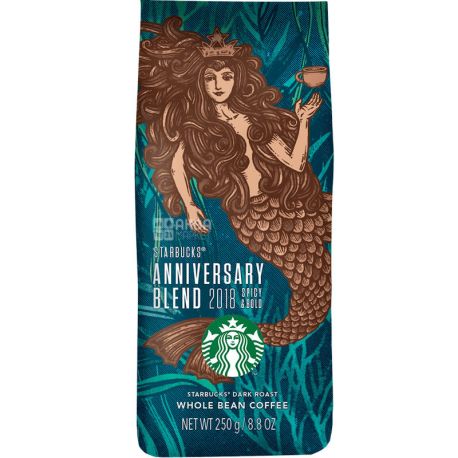 Starbucks Anniversary Blend, 250 г, Кофе Старбакс Анниверсари Бленд, темной обжарки, в зернах