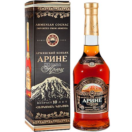 Арине, Армянский коньяк 10 звезд в коробке, 0,5 л
