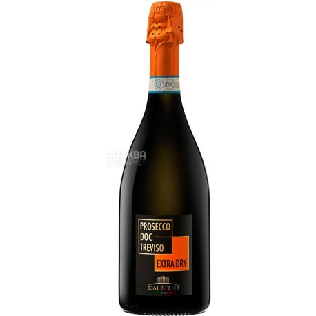 Dal Bello, Prosecco DOC Treviso Extra Dry, Вино белое сухое игристое, 0,75 л
