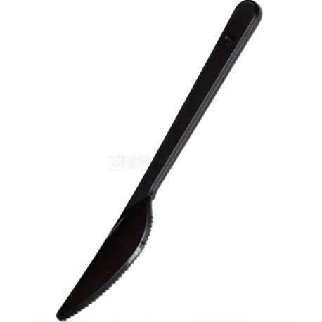 LUX, Plastic knife, Bittner, black, 18 cm, package 100 pcs.