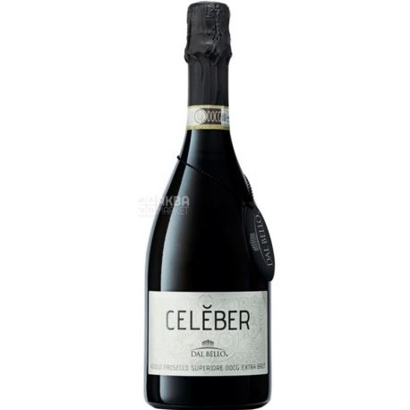 Celeber Prosecco Extra Brut, Вино игристое белое, брют, 0,75 л