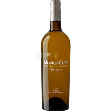 Baron Philippe de Rothschild, Reserve Mouton Cadet Graves Blanc, Dry white wine, 0.75 L