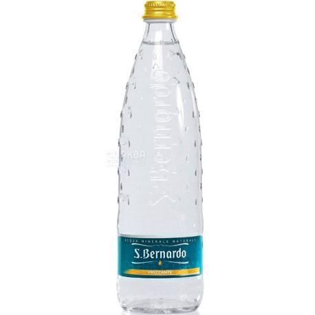 S. Bernardo Naturale, 1 L, sparkling mineral water, glass