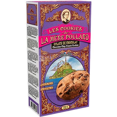 La Mere Poulard, 200 г, Ла Мере Поулард, Печенье с кусочками шоколада