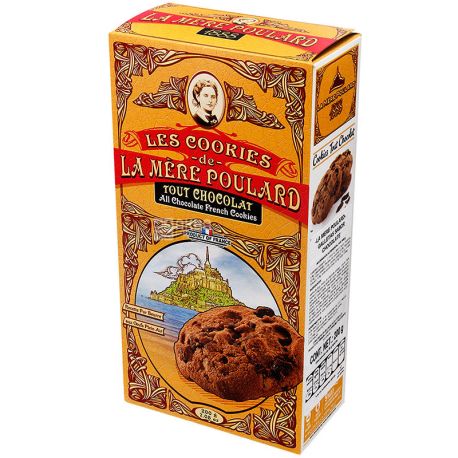 La Mere Poulard, 200 г, Ла Мере Поулард, Печенье шоколадное, с кусочками шоколада