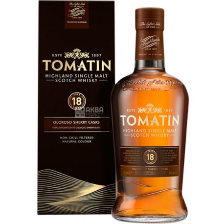 Tomatin 18 YO, Single Malt Whiskey, 0.75 L