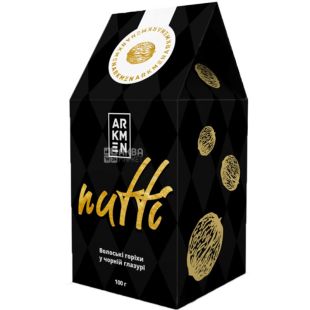 Arkmen Nutti, 100 г, Грецкие орехи в черном шоколаде
