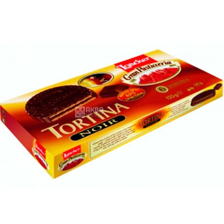 Loacker, Tortina Choco Noir 125 г, Локер Вафлі шоколадні