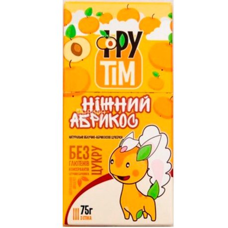 Фрутим, 75 г, Конфеты натуральные, фруктовые, Нежный абрикос