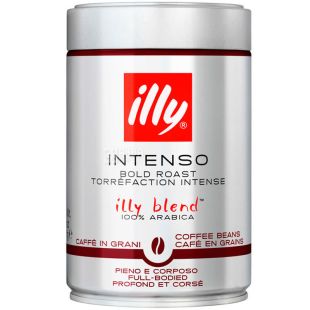  illy Intenso, 250 г, Кава в зернах темного обсмаження Іллі, 100% арабіка, ж/б