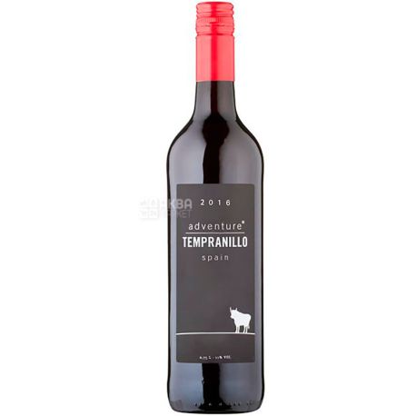Adventure Tempranillo, Вино красное полусухое, 0,75 л