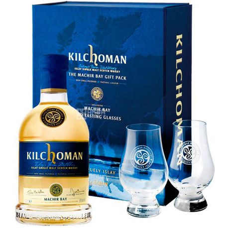 Kilchoman Distillery, Machir Bay, Single malt whiskey, 2 glasses, 0.7 L
