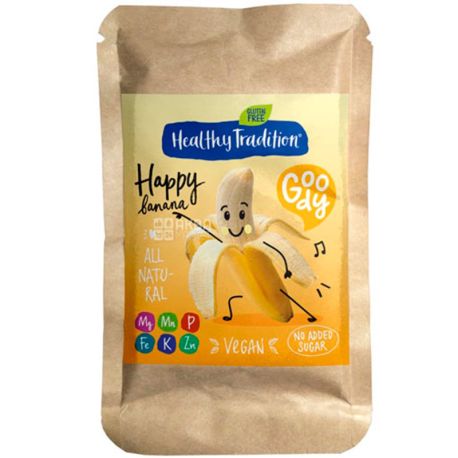 Healthy Tradition, Goody, 20 г, Хелси Традишн, Мини-батончик Гуди банан, без сахара