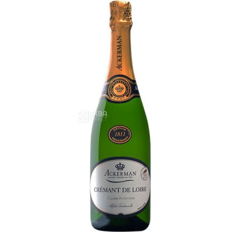 Ackerman, Cremant de Loire Blanc Cuvee Ambrosa Brut, Вино белое игристое брют, 0,75 л