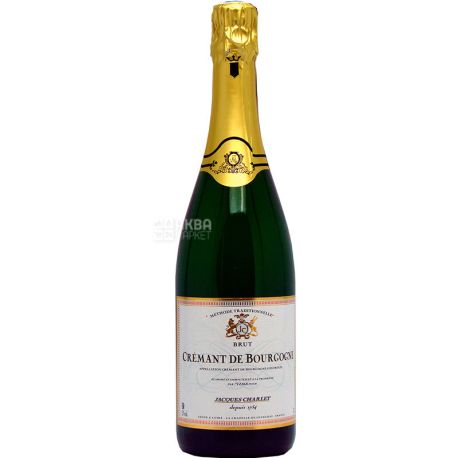 Jacques Charlet, Cremant de Bourgogne Brut, Вино игристое белое брют, 0,75 л