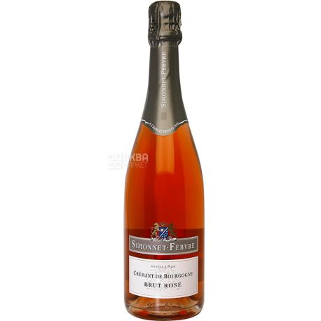 Simonnet Febvre, Cremant de Bourgogne Rose Brut, Вино ігристе рожеве брют, 0,75 л