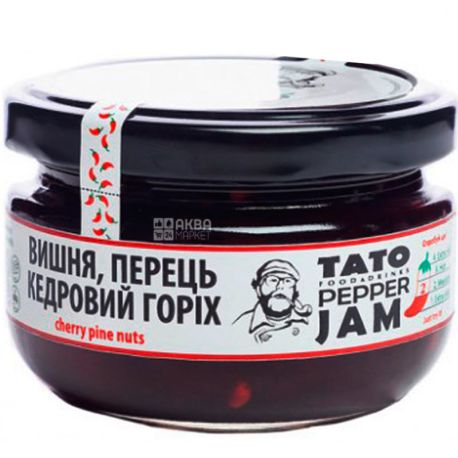 Tato Pepper Jam, 135 г, Тато Пепер Джем, Джем-соус, Вишня-кедровий горіх-перець