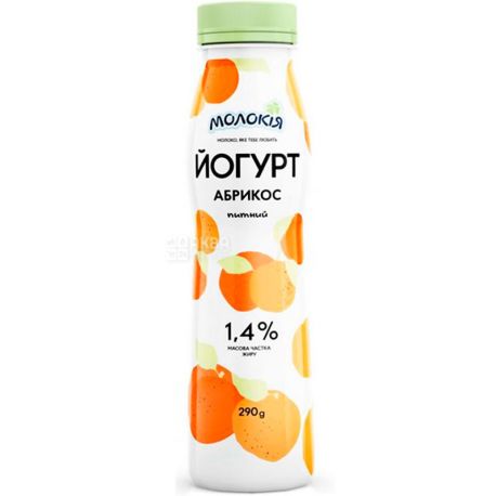Молокія, 290 г, Йогурт питний, Абрикос, 1,4%