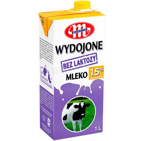 Lactose-free UHT milk, 1.5%, 1000 ml, TM Mlekovita