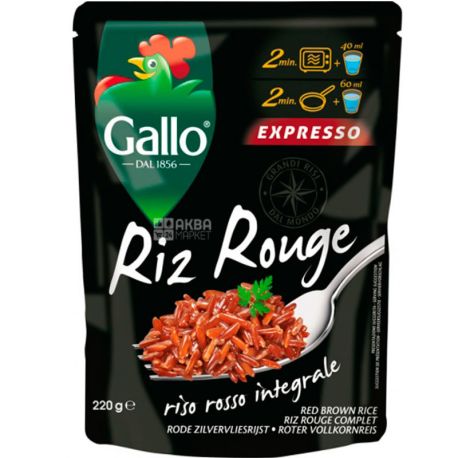 Riso Gallo, 220 г, Рисо Галло, Экспресс рис красный