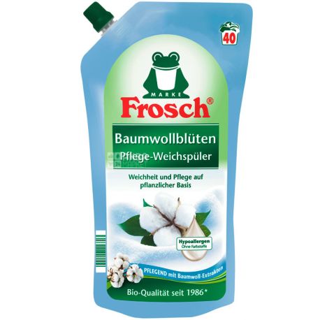Frosch, 1 л, Фрош, Кондиціонер-ополіскувач для білизни, Квіти бавовни